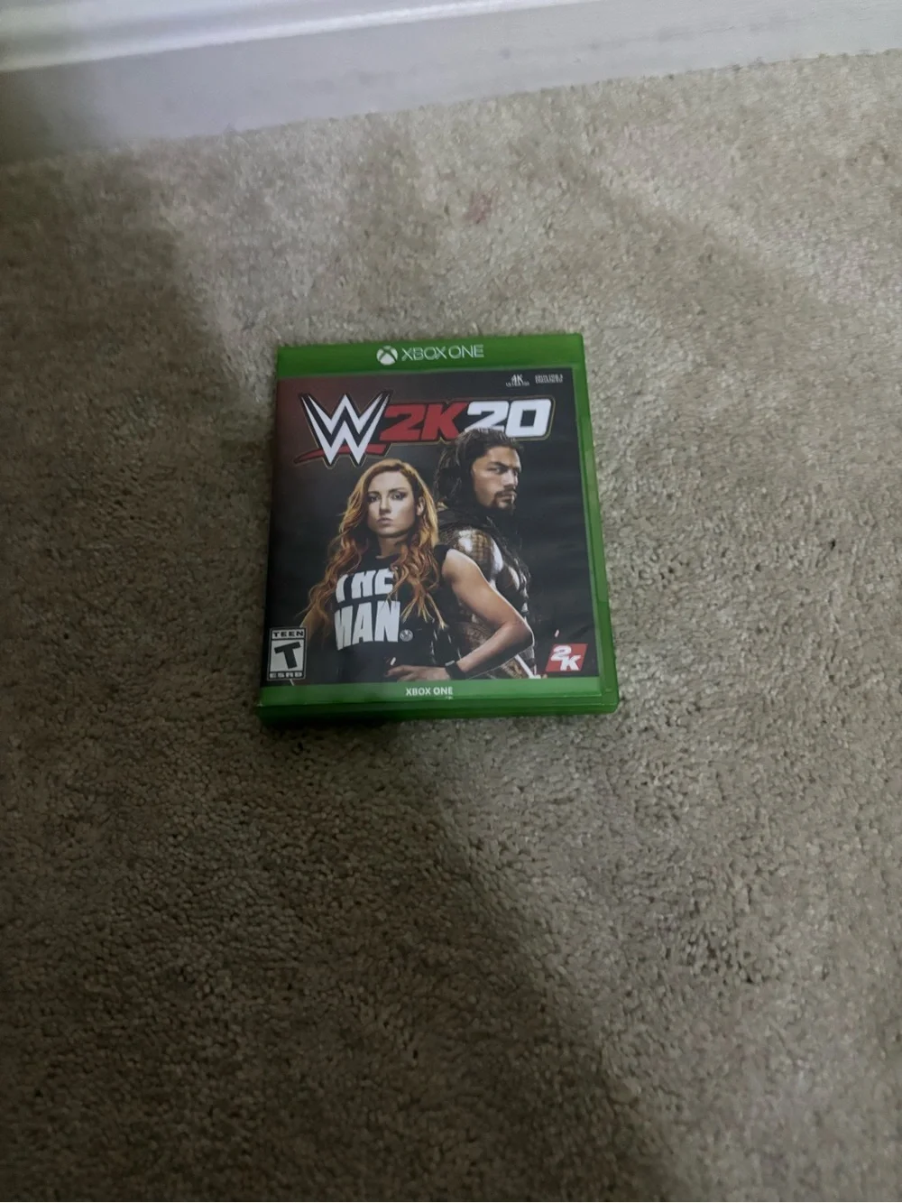 WWE 2K20 Xbox One Game - Green Case with Black and Red Cover